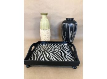 Tray And Vase Duo