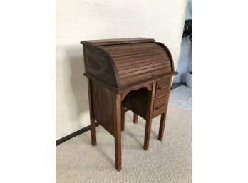 Oak Miniature Roll Top Desk Telephone Stand