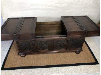Coffee Table Trunk With Embossed Leather