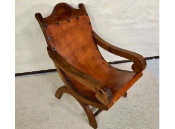 Slingback Leather Chair In The Spanish Mission Style