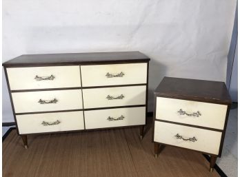 Vintage Dresser And Bedside Table Set