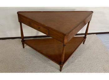 Triangular Hardwood Corner Table