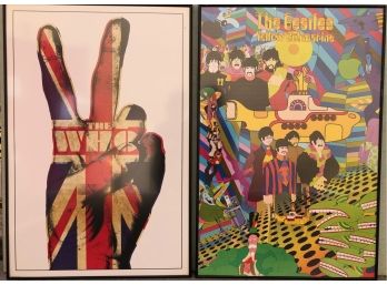 Framed Music Posters Pair - Beatles, The Who