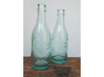 Local Interest! Pair Of Cold Springs, NY Horace Gent Bottling Works Glass Bottles