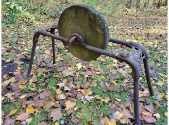 W&B (Made In The USA) Antique Grinding Wheel And Stand - AS-IS