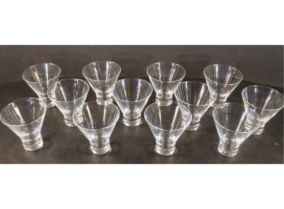Set Of Twelve Lovely Contemporary Styled Crystal Martini Glasses
