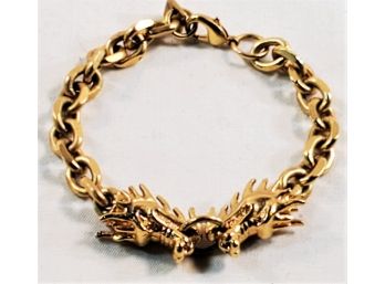 Fabulous Hugo Boss Gold Plated Ladies 7.5' Dragon Head Link Bracelet