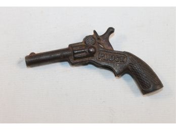 Vintage PLUCK Cast Iron Mini Cap Gun Toy