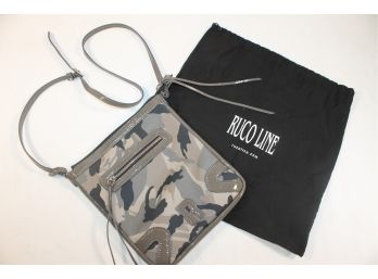 Genuine ROCO LINE Patent Leather & Camo Fabric Crossbody Ladies Purse