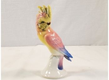 Adorable Colorful Vintage Porcelain Parrot Figurine