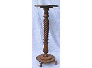 Vintage Oak Spiral Pedestal/Cain Stand