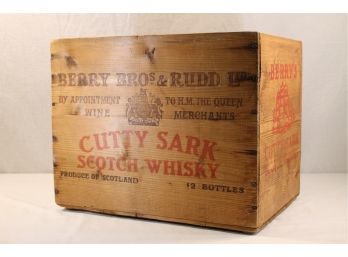 Vintage Berry Brothers & Rudd Ltd Cutty Sark Scotch Whisky 'holiday Package'  Wood Crate