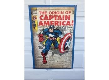Vintage Marvel Captain America Color Poster. Ready For Framing And Hanging.