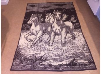 Vintage Horse Blanket. Very Warm. Measures 54' X 77'.
