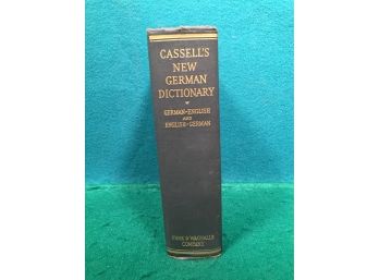Vintage Book. 'Cassell's New German Dictionary.' Published 1936/1939. Indexed.  687 Page HC Book. Excellent.