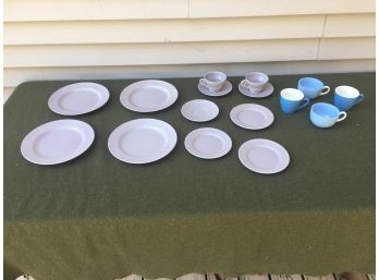 Estate Fresh Lot Of 16 Pieces Mid Century Modern Dinner Ware. MCM Matte Gray Franciscan Ware.