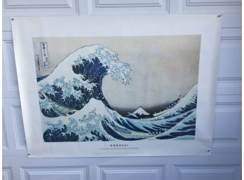 Huge Vintage Poster. 'HOKUSAI.  In The Well Of The Great Wave Of Kanagawa' Ready For Framing And Hanging.