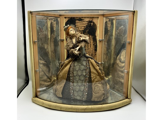 Antique Queen Elizabeth I Pin Cushion In Hughes Brushes Display Box