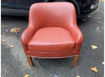 Leather Arm Chair With Nail Trim