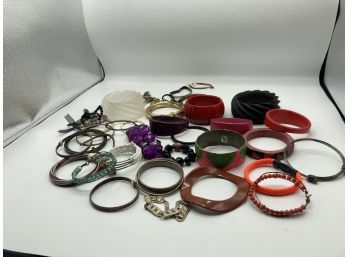 Large Lot Of Bracelets