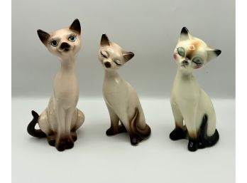 3 Vintage Siamese Cats ~ Japan ~