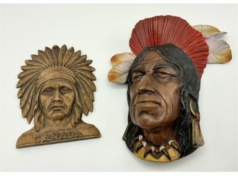 Vintage Rubber Indian & Vintage Syrocco Wood Indian