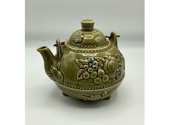 Mid Century Green Teapot
