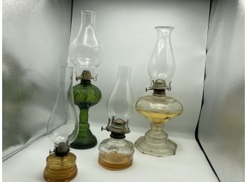 4 Vintage Oil Lamps