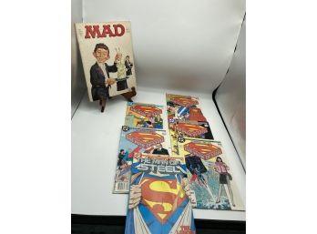 6 Part Man Of Steel Mini Series By Byrne And Giordano - 1976 Mad Magazine