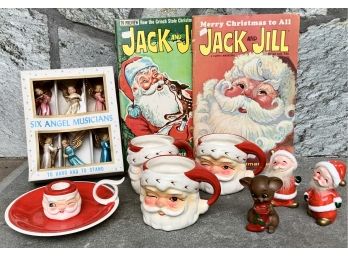 Vintage Christmas Collectibles ~ Santa Salt & Pepper Shakers, Santa Mugs & More ~