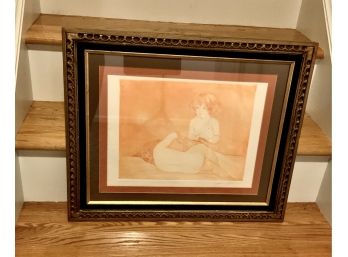 Vintage Print ~ Pencil Signed & Numbered Joan Purcell Colored Etching ~ Napping