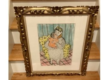 Picture Mother Holding Child ~ Signed ~