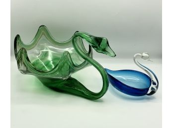 Two Glass Swans