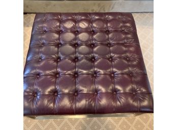Aubergine Tufted Leather Ottoman/coffee Table