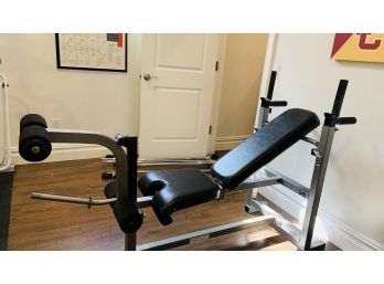Continental Systems Adjustable Weight Bench/press System And Assorted Barbells/plates