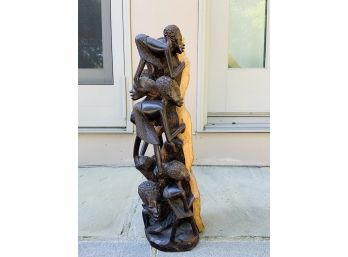 Carved Sculpture - Stacked Figures-Unique
