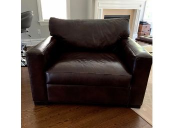 Crate And Barrel Leather Chair And 1/2
