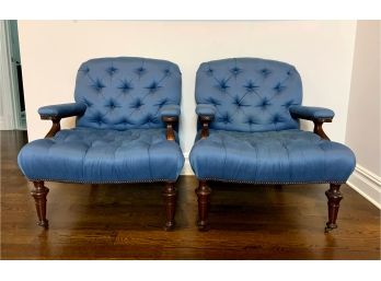 Pair Of Blue Edward Ferrell Chairs