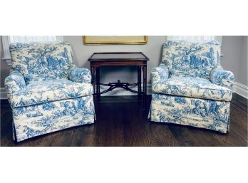 Pair Of High Quality Edward Ferrell Toile Chairs