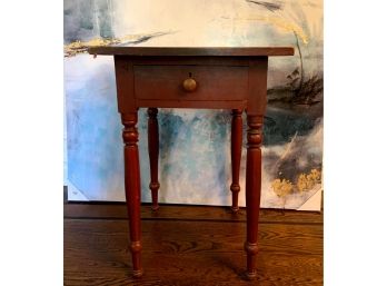 Rustic Antique Side Table W/drawer