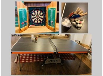 Basement Fun... Stiga Ping-pong Table And Dartboard