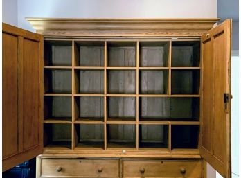 Amazing Antique Pine Cabinet Built In Storage