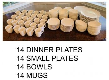 LARGE Lot Of White Dishes - Setting For 14