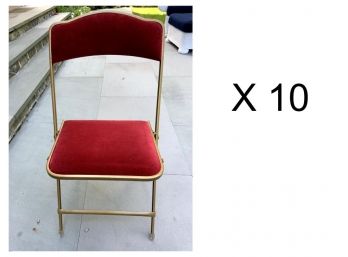 Lot Of 10 Folding Chairs( 1of 3)