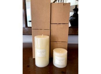 Four New In Box Pottery Barn Pillar Candles
