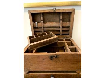 Pair Of Small Antique Handmade  Storage Chests