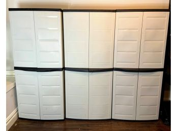 Trio Of Heady Duty Plastic Storage Closets/lockers