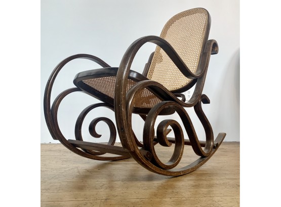 Bentwood Rocker With Caning, Made In Tawain