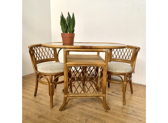 Boho Style Bamboo Kitchenette Set Table For 2