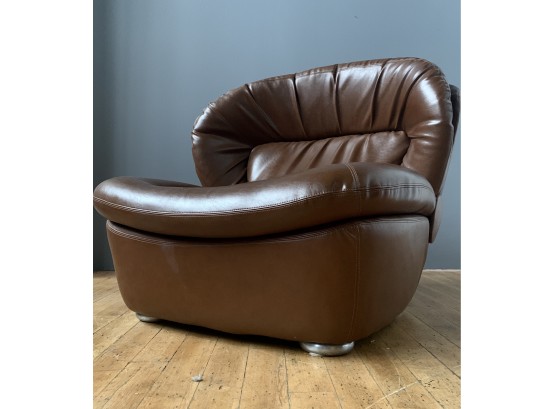 Space Age Big Brown Mod Vinyl Chair And A Half